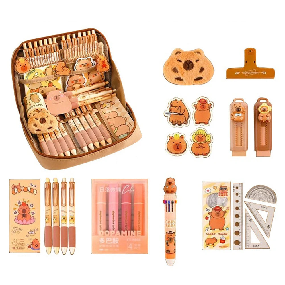 Cute Capybara Pencil Case with All Things Capybara Stationery Set gifts Large