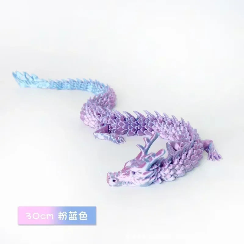 3D Printed Dragon Ornaments Luminous Chinese Long Flexible Articulated