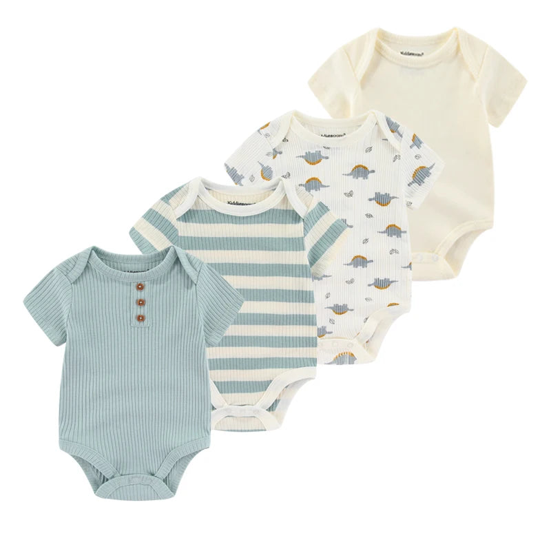 1/4Pcs Newborn Bodysuit Baby Short Sleeve  0-1Y