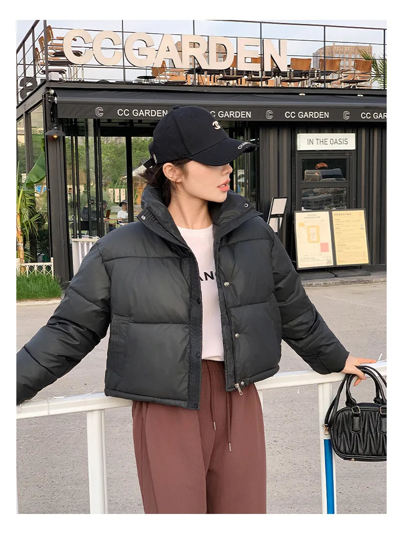Coat Zipper Puffer Jacket Korean Fashion Cotton-padded Jacket