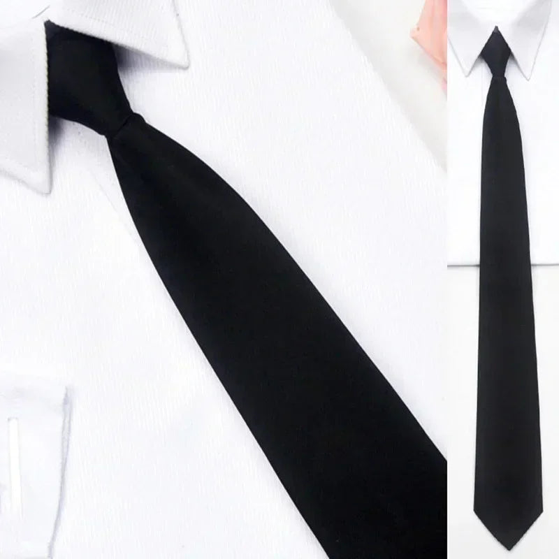 Black Color Fashion Simple Clip on Tie