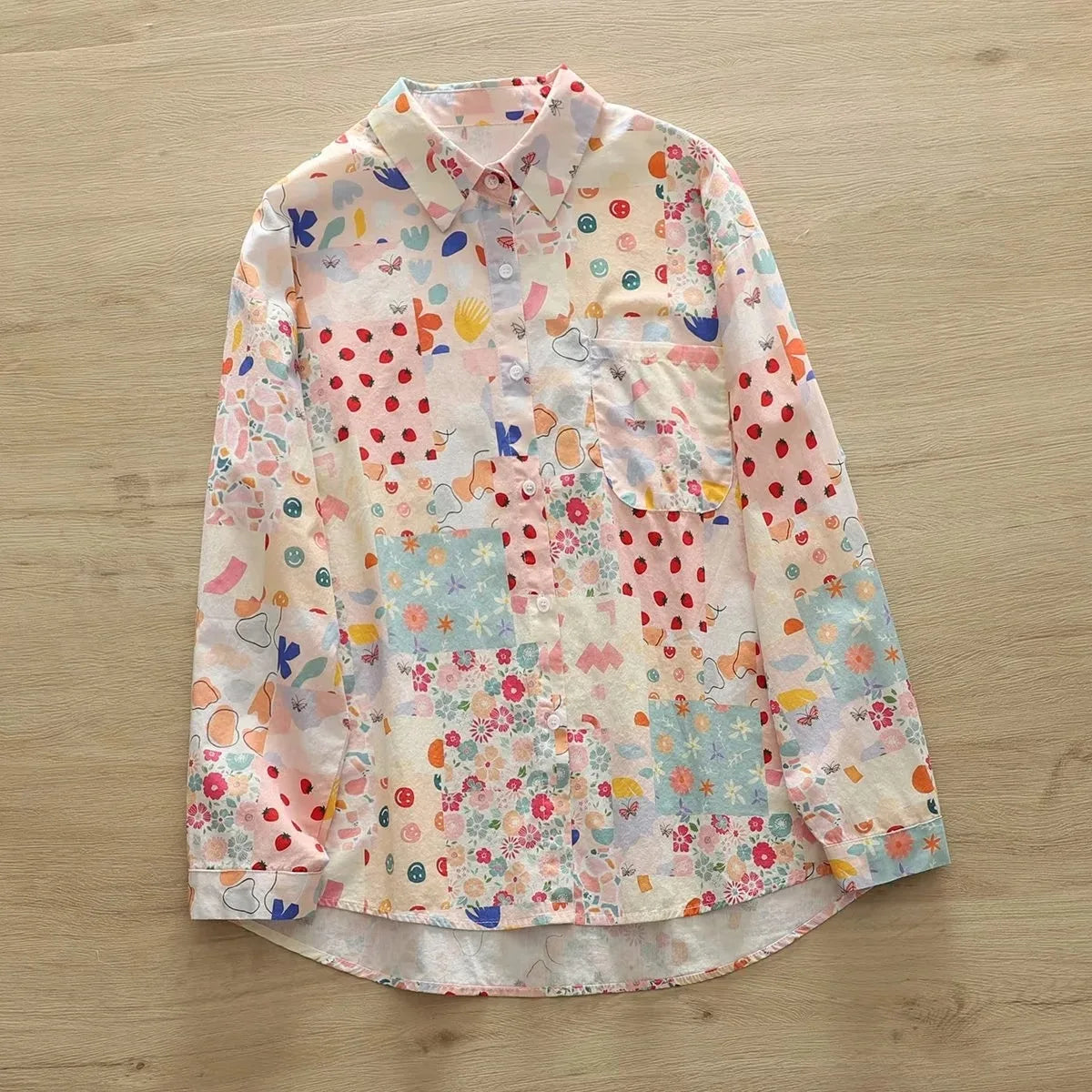 Printed Shirts Cotton Casual Blouses and Tops