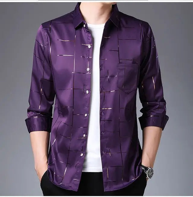 Men's Clothing Spring Summer Thin Business Casual Turn-down Collar