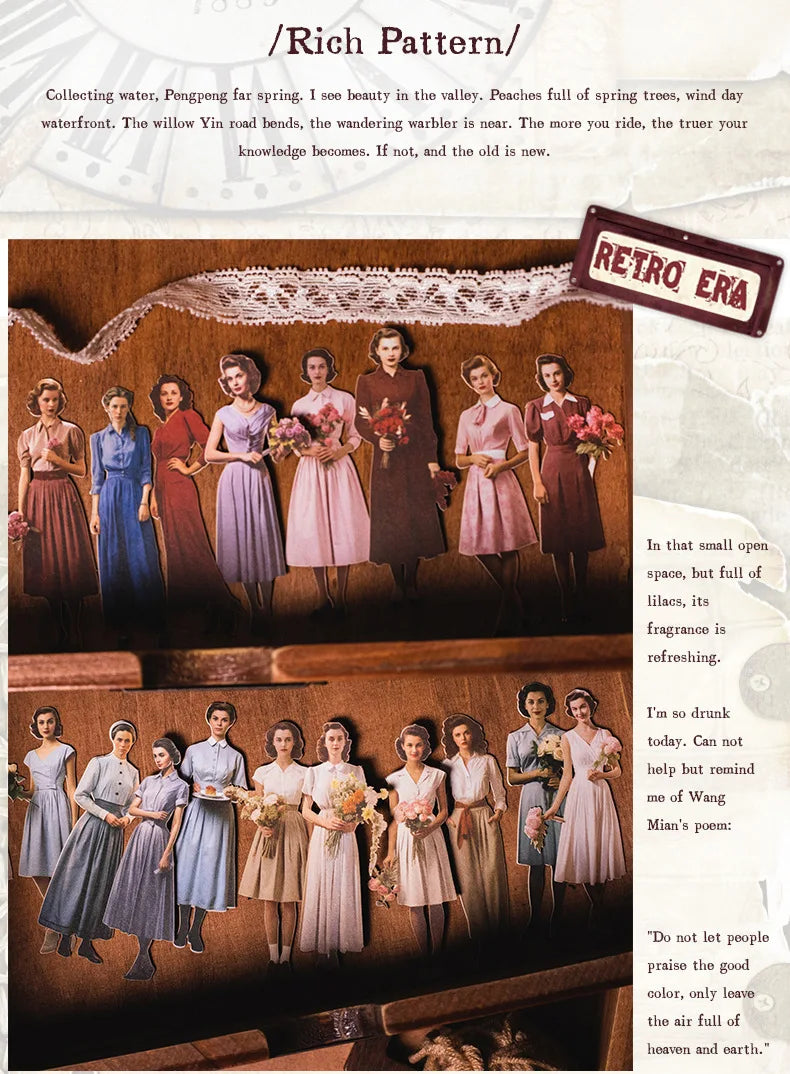 Mr. Paper, Retro Character Hard Card Stickers, Decorative Scrapbook Notebook