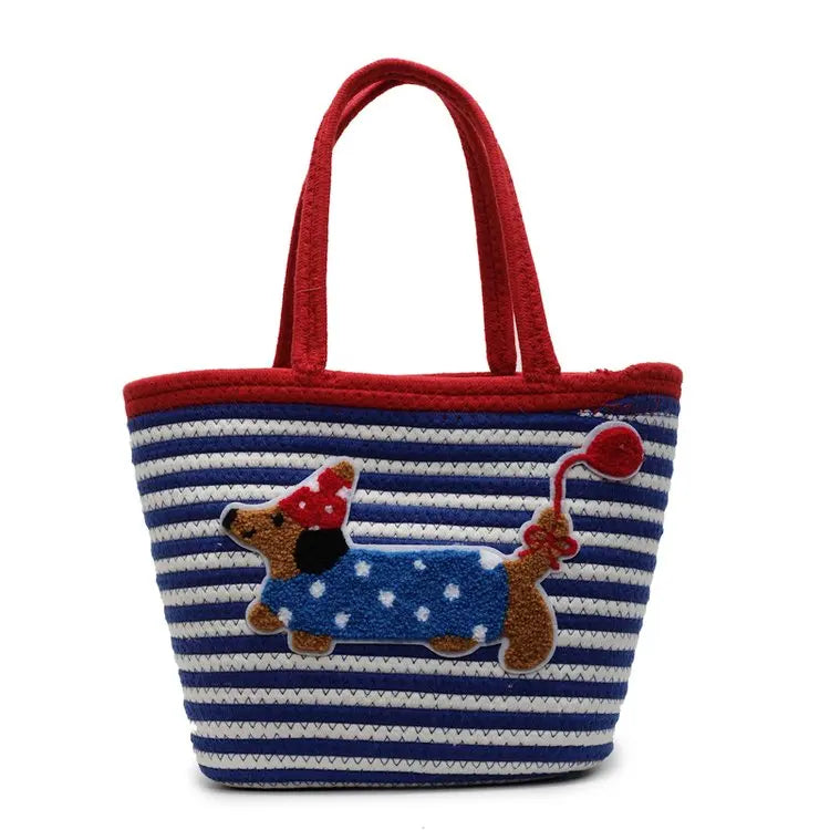 Cartoon Small Basket Bag for Girls Children Outdoor Picnic Single oulder