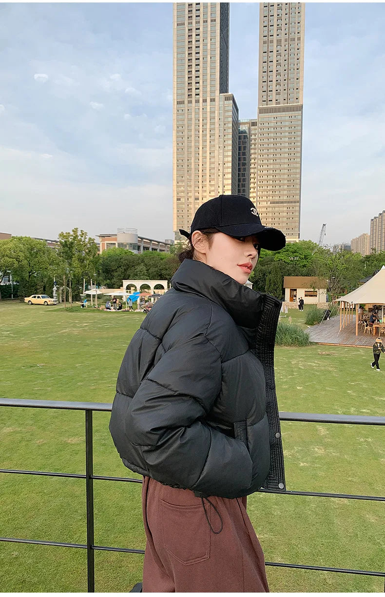 Coat Zipper Puffer Jacket Korean Fashion Cotton-padded Jacket