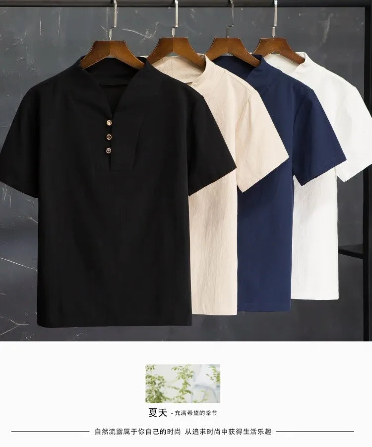 men's casual shirts (Shirt + trousers) 2025 summer men shirt
