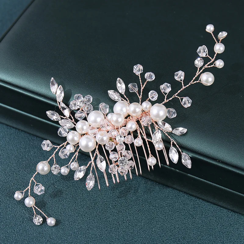 Wedding Hair Accessories Flower Hair Clips Hairpin Crystal Bride Headdress