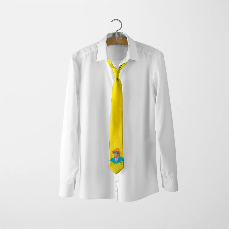 Famous Oil Painting Printed Tie Adult 8cm Wide Narrow Polyester