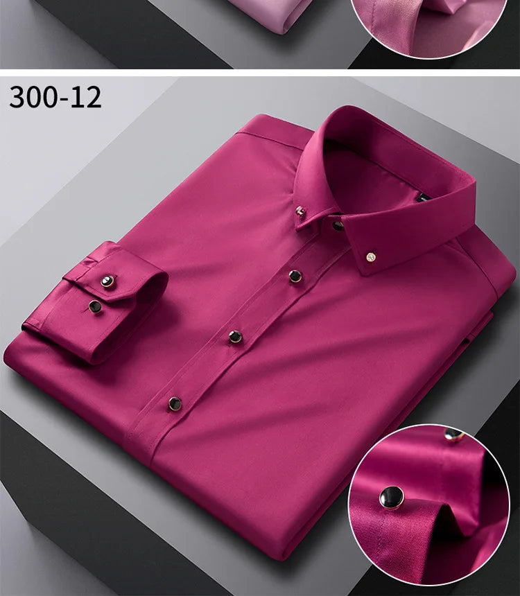 Men's quality shirt, long sleeved, new elastic, comfortable,non ironing