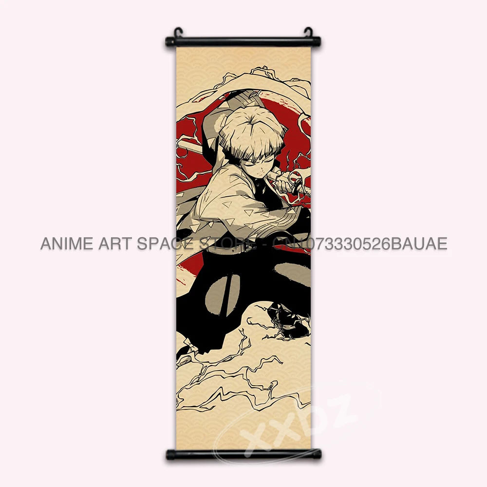 Demon Slayer Hanging Painting Modern Wall Artwork Scroll Picture Canvas