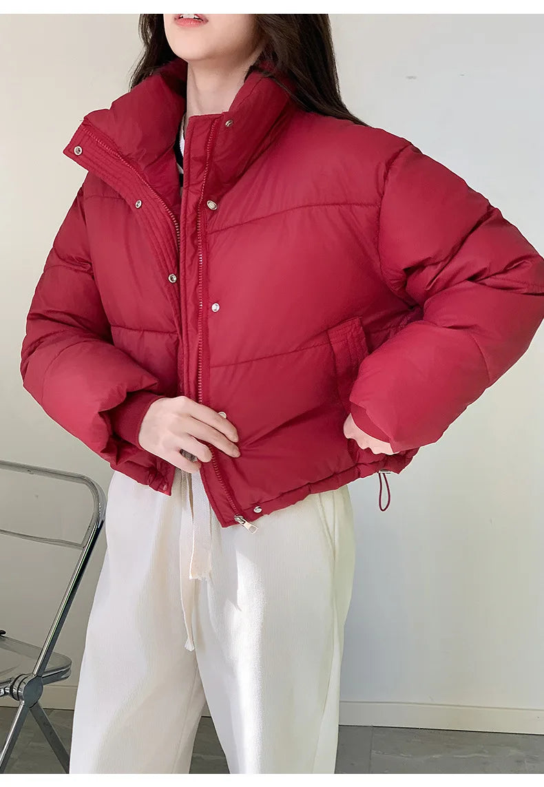 Coat Zipper Puffer Jacket Korean Fashion Cotton-padded Jacket