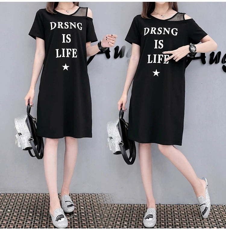 Midi Dress Short Sleeve Summer Stylish Gauze Off Shoulder
