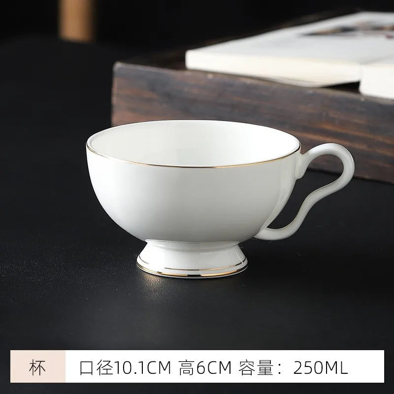 mug Bone china gold edged coffee cup set luxury