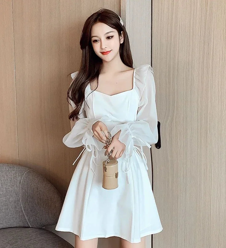 Silk Satin Chiffon Dress Sexy Black