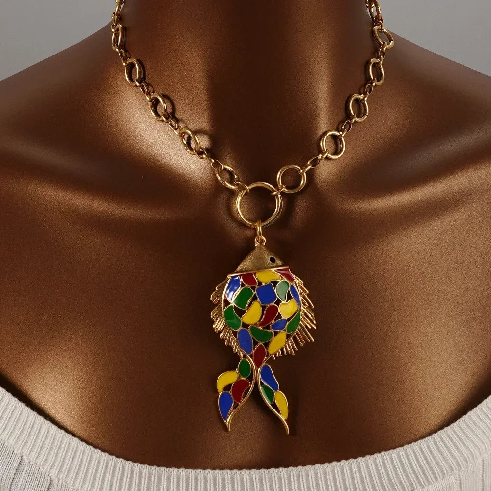 Necklace Fish pendant Aesthetics Jewelry Birthday Present Stainless Steel