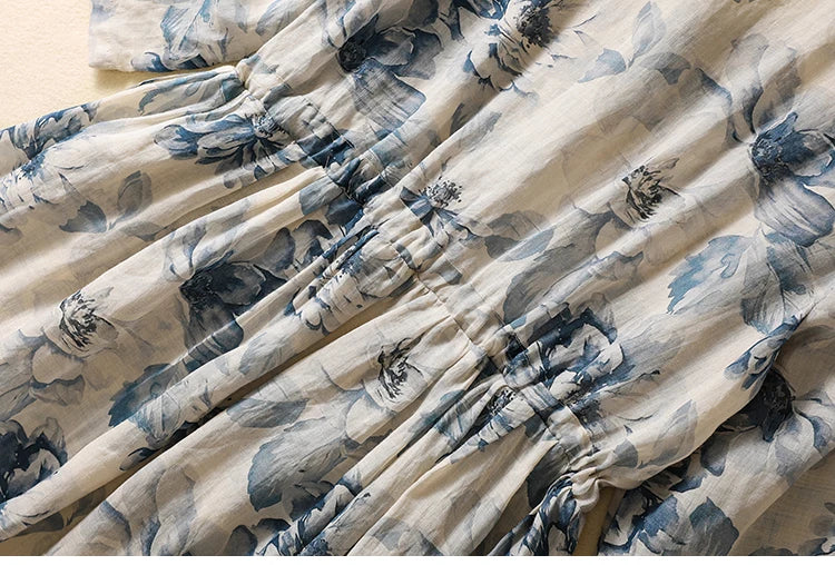 Casual Loose Print V Neck Short Sleeve