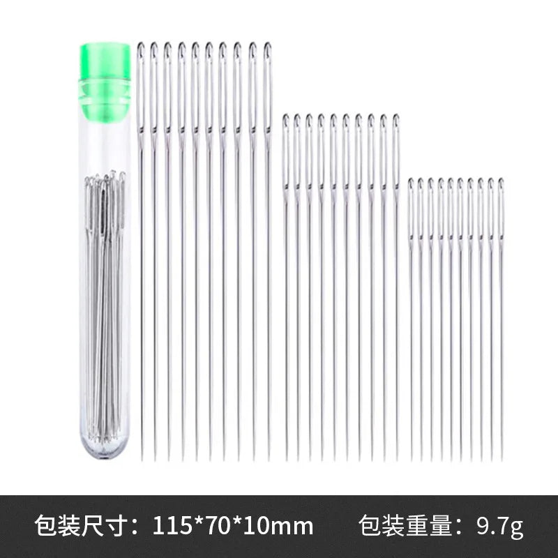 Large Eye Stitching Needles Sewing Needles Handmade Leather Needle Steel Yarn Knitting Needles Sewing Tool Set