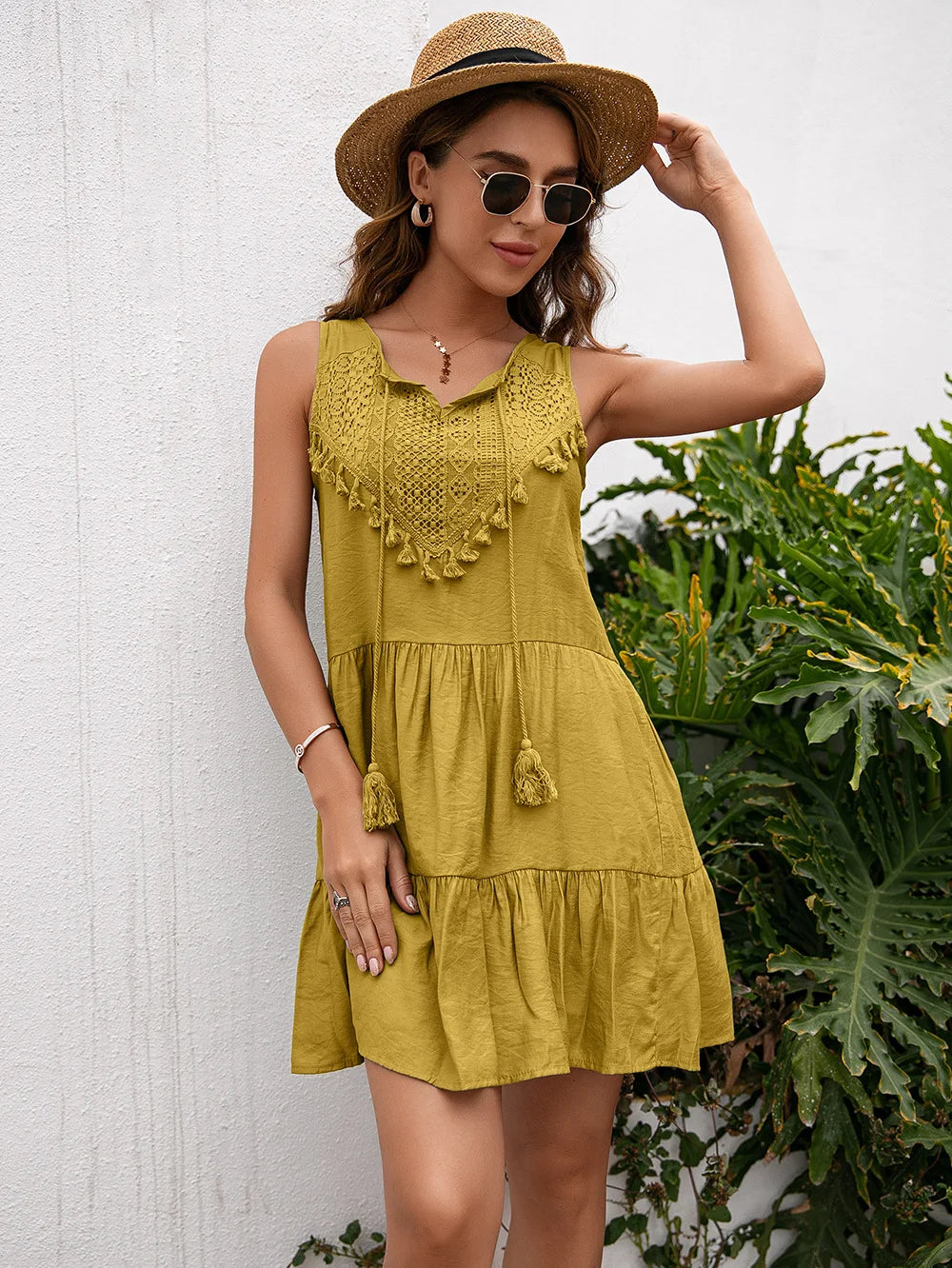 High Waist Sleeveless Short Mini Dress Vestido de Mujer