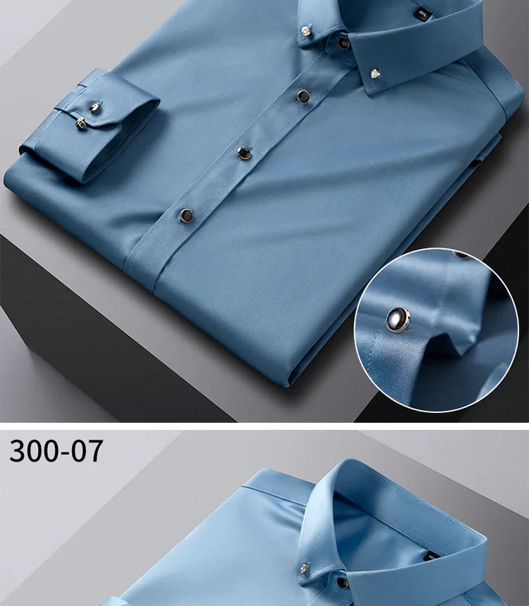 Men's quality shirt, long sleeved, new elastic, comfortable,non ironing