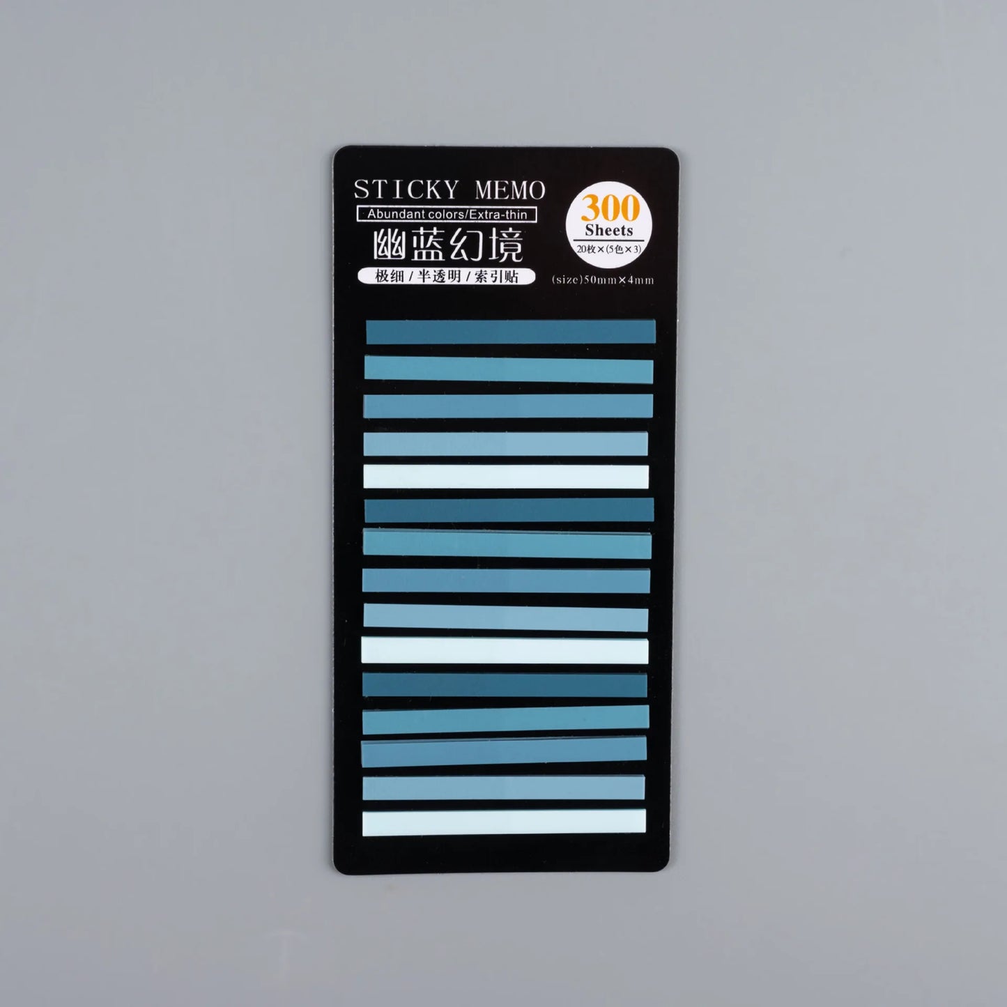 Rainbow Long Index Stickers 300 Sheets Fluorescent PET Waterproof Color