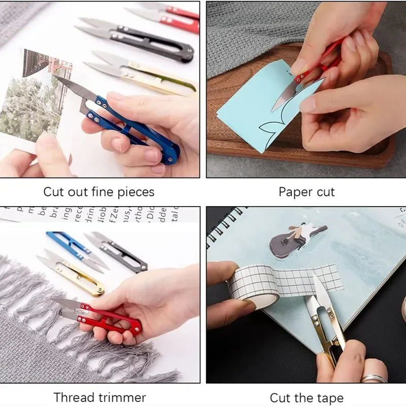 3/5/10/12pcs Yarn Shears Cutting Sewing Scissors Shears Cross Stitch  Embroidery Scissor U Thread Scissors for Fabric DIY