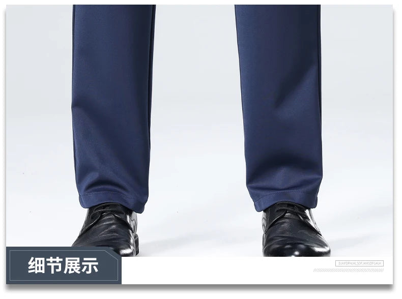 Men Suit Pants Light Thin Elastic Slim Fit Dress Pants Business
