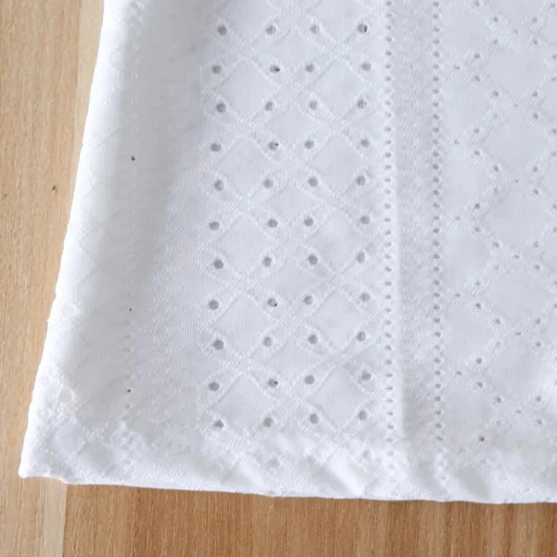 Women Summer Fashion Blouses Tops Lace Patch Buttoned