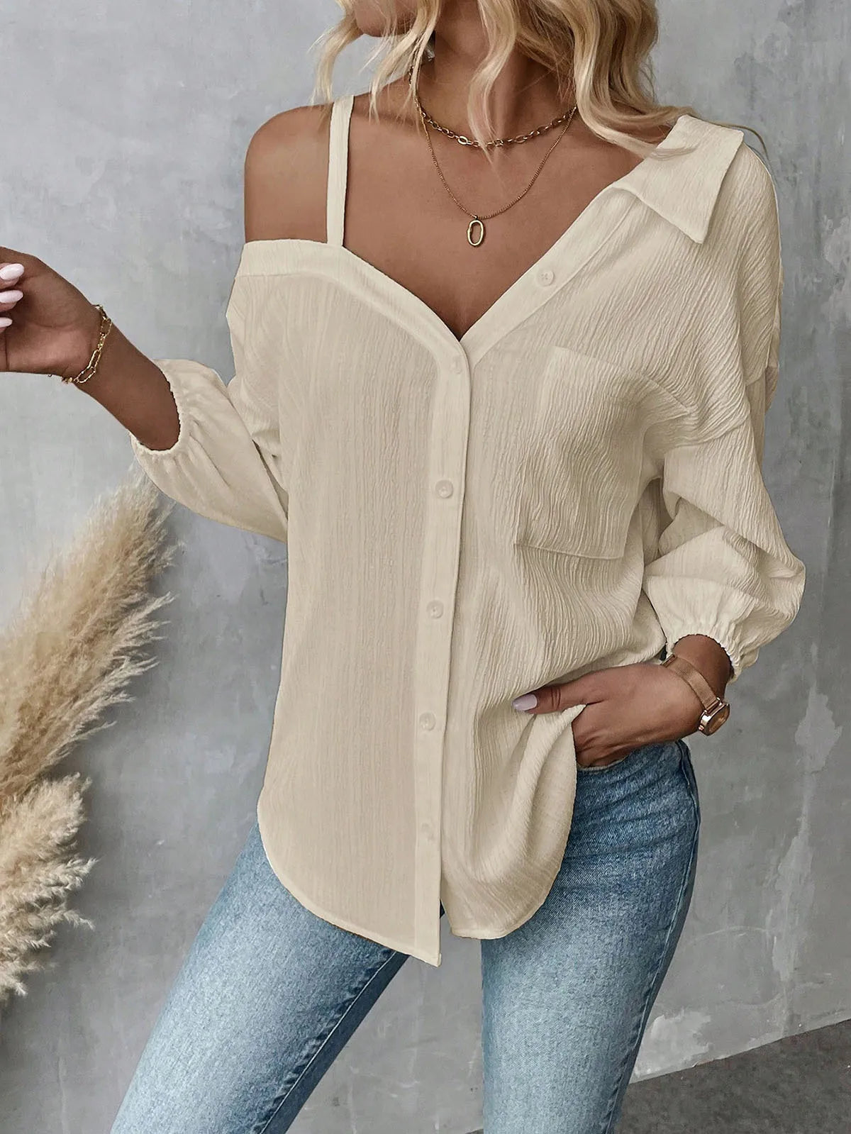Cardigan Texture Casual Shirts For Women Clothes