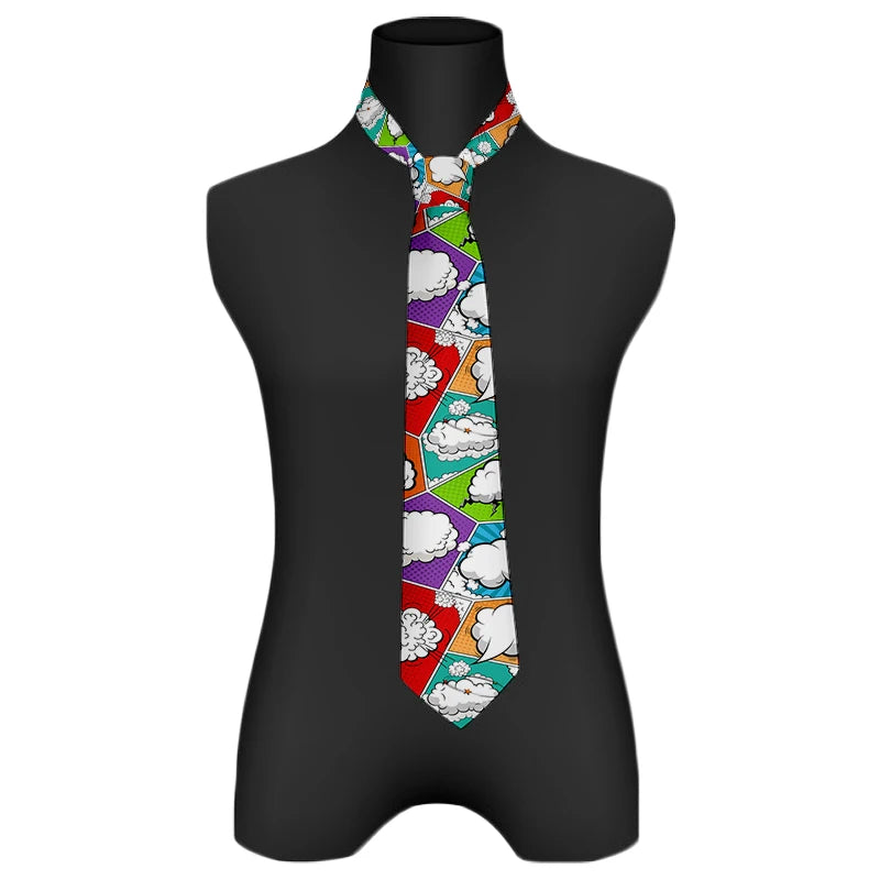 Cartoon printed tie men's casual fashion