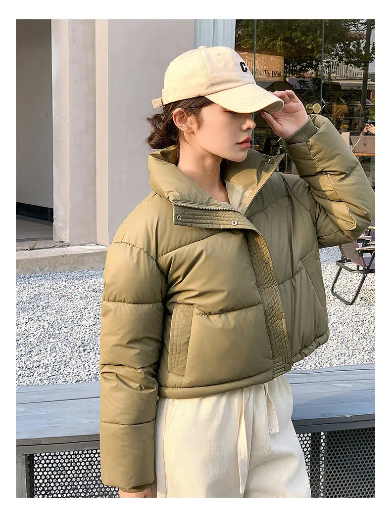 Coat Zipper Puffer Jacket Korean Fashion Cotton-padded Jacket