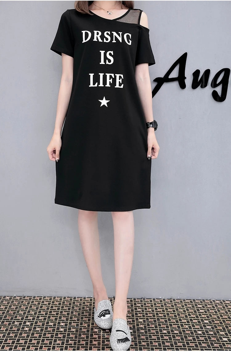 Midi Dress Short Sleeve Summer Stylish Gauze Off Shoulder