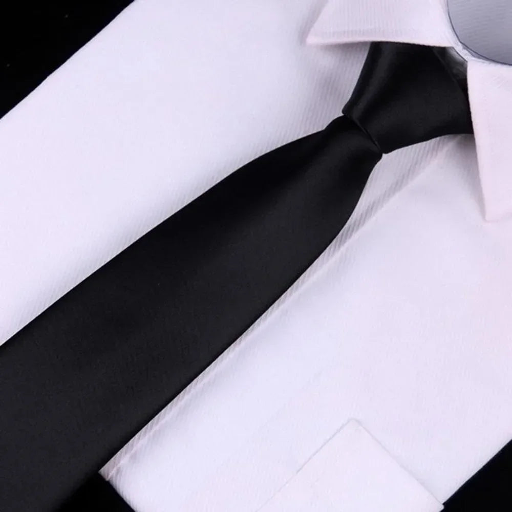 Black Color Fashion Simple Clip on Tie