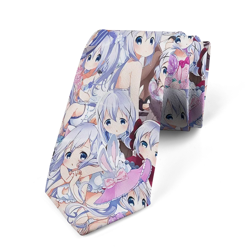 Anime cartoon printing men's tie unisex casual creative tie