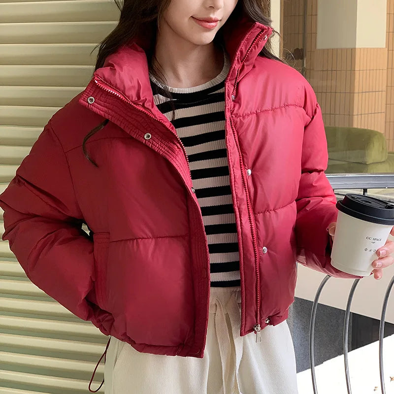 Coat Zipper Puffer Jacket Korean Fashion Cotton-padded Jacket