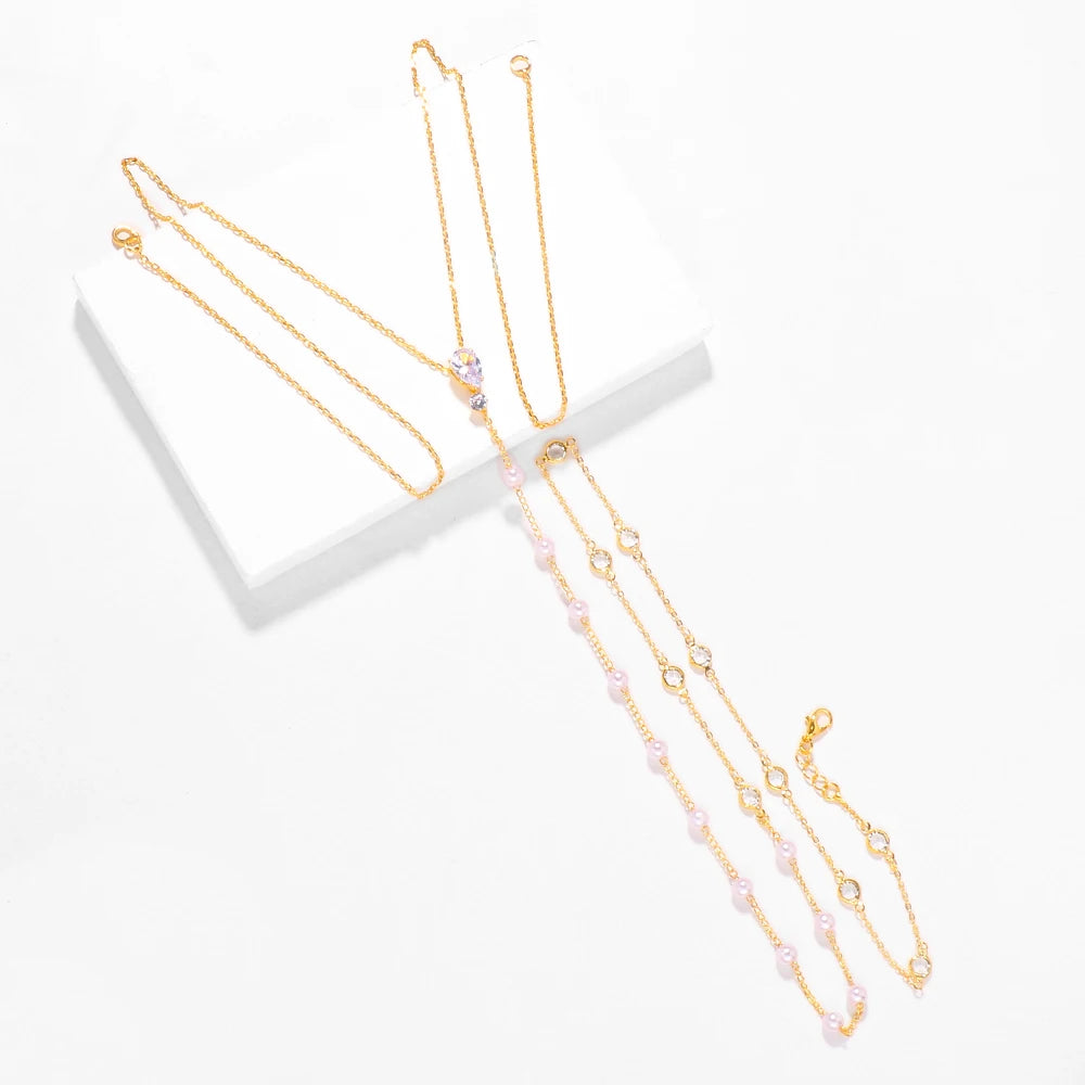 Fashion Bridal Back Chain Jewelry Pearl Underwear for Wedding