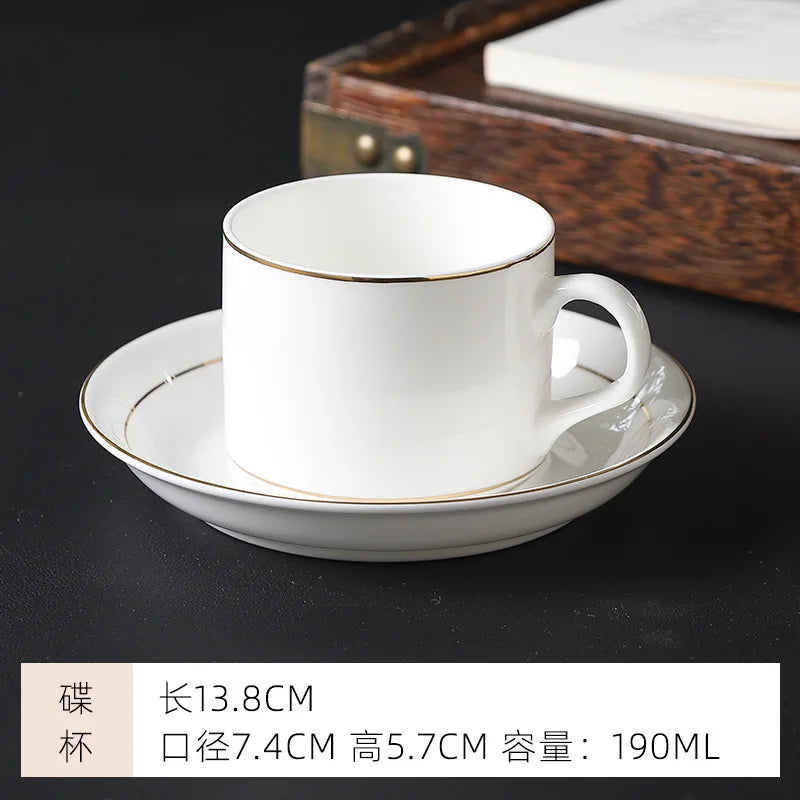 mug Bone china gold edged coffee cup set luxury