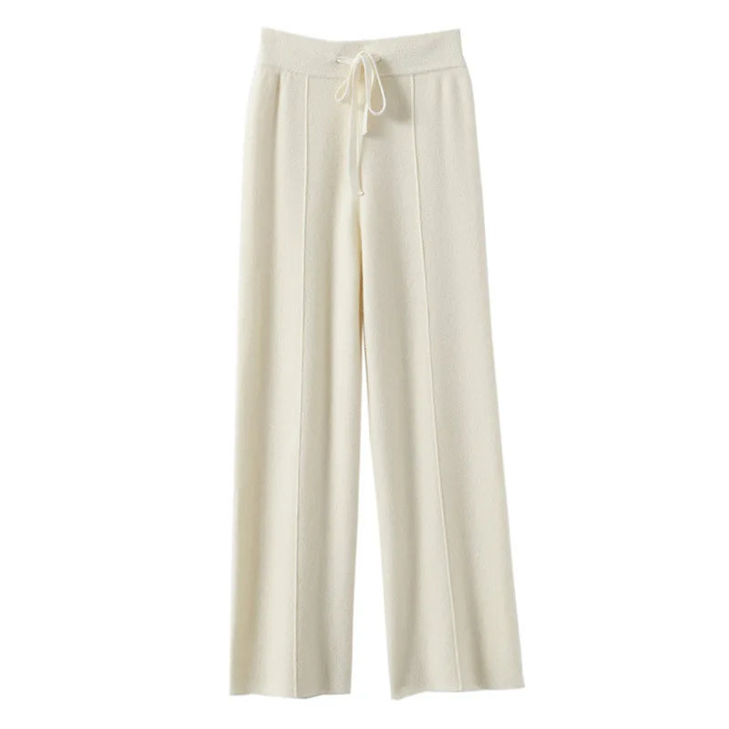 Basic Soft Warm Cashmere Knit Trousers