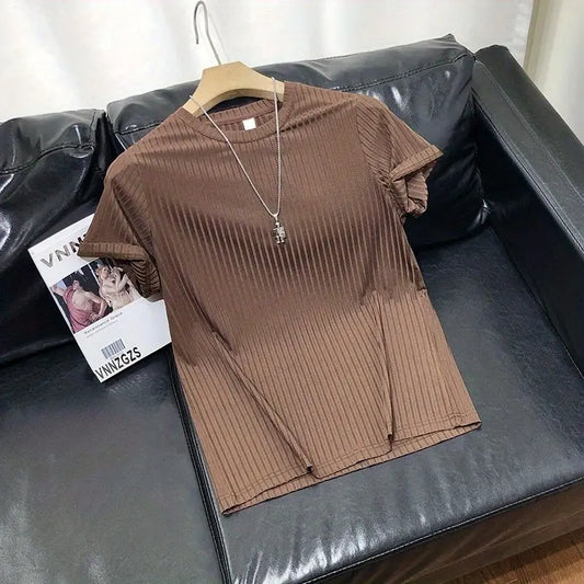 Men's Clothing  Silk Quick Dry Short Sleeve T-Shirt