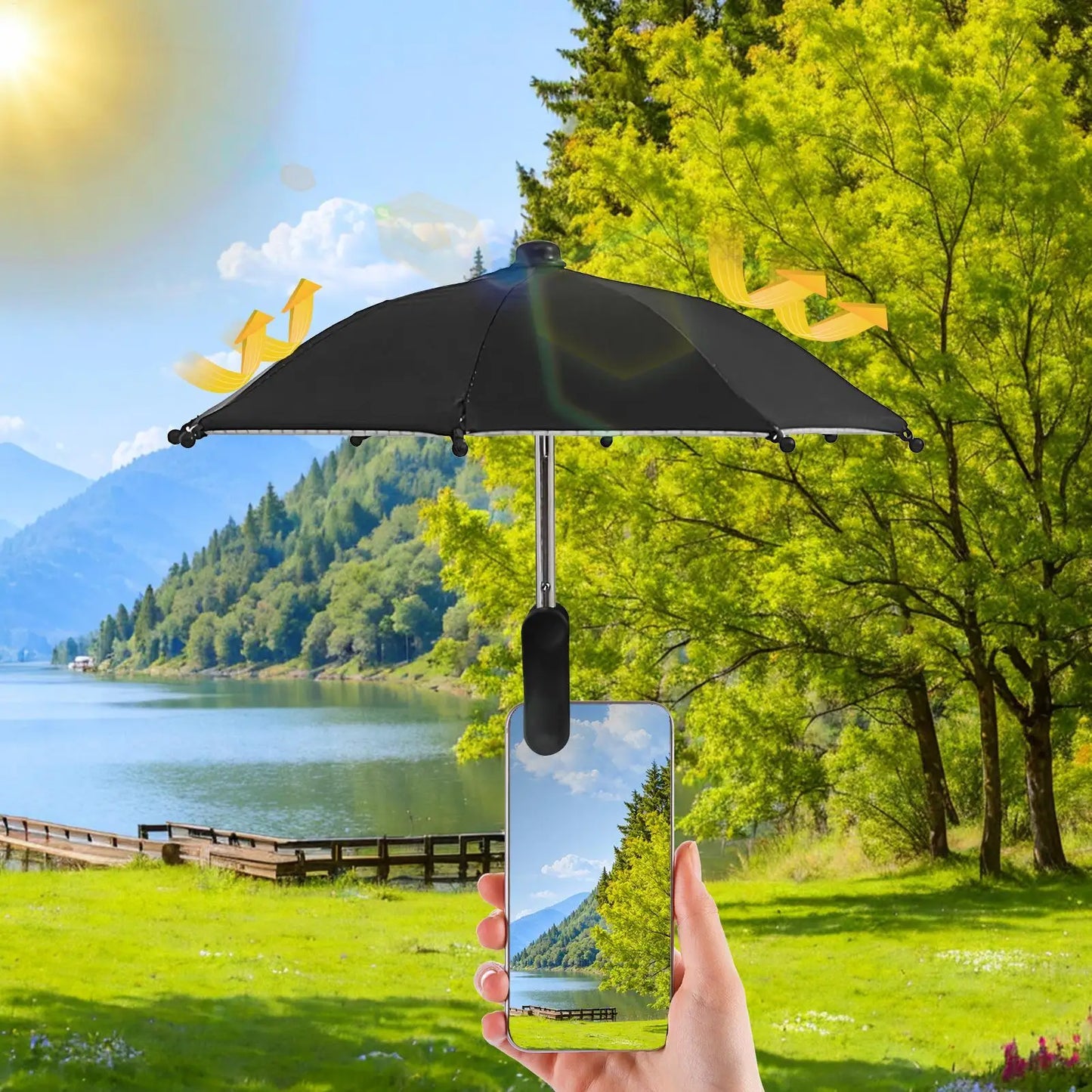 Cell Phone Umbrella Sun Protection Phone Clip