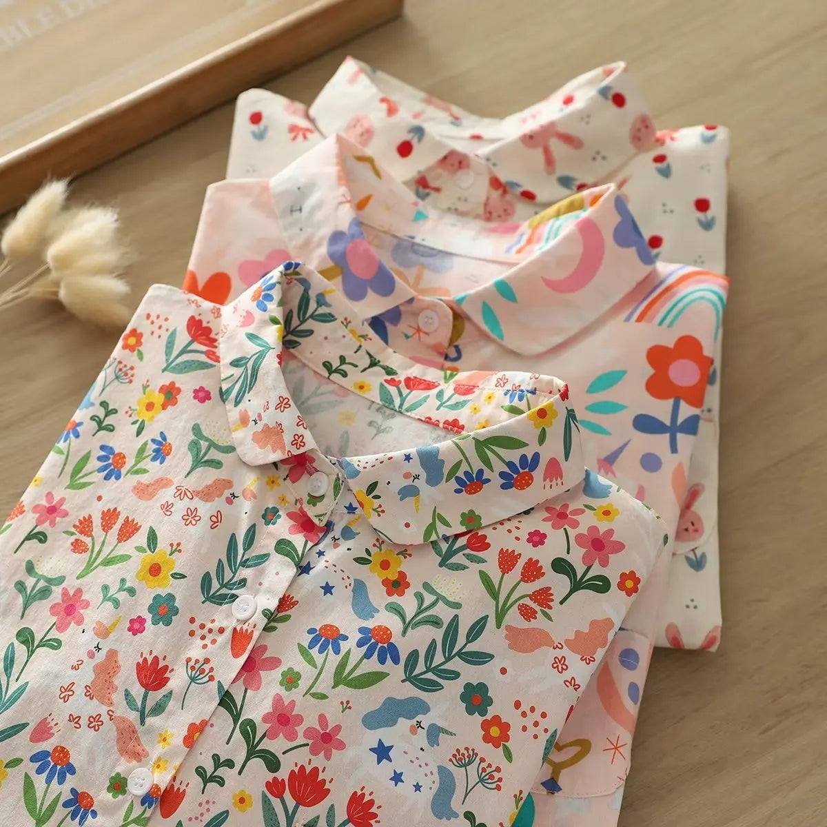 Printed Shirts Cotton Casual Blouses and Tops