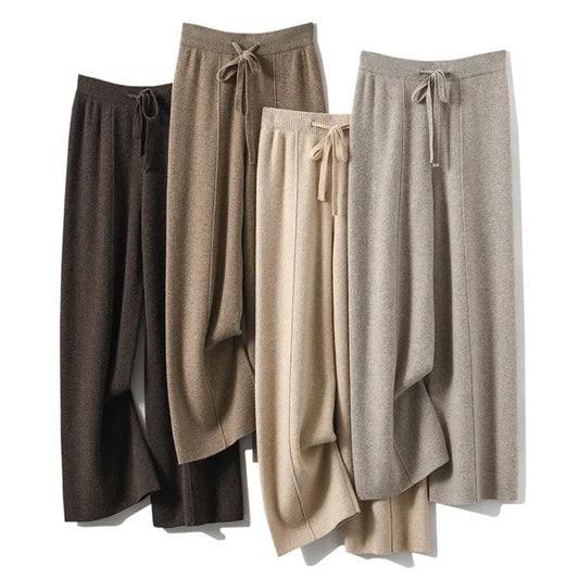 Basic Soft Warm Cashmere Knit Trousers