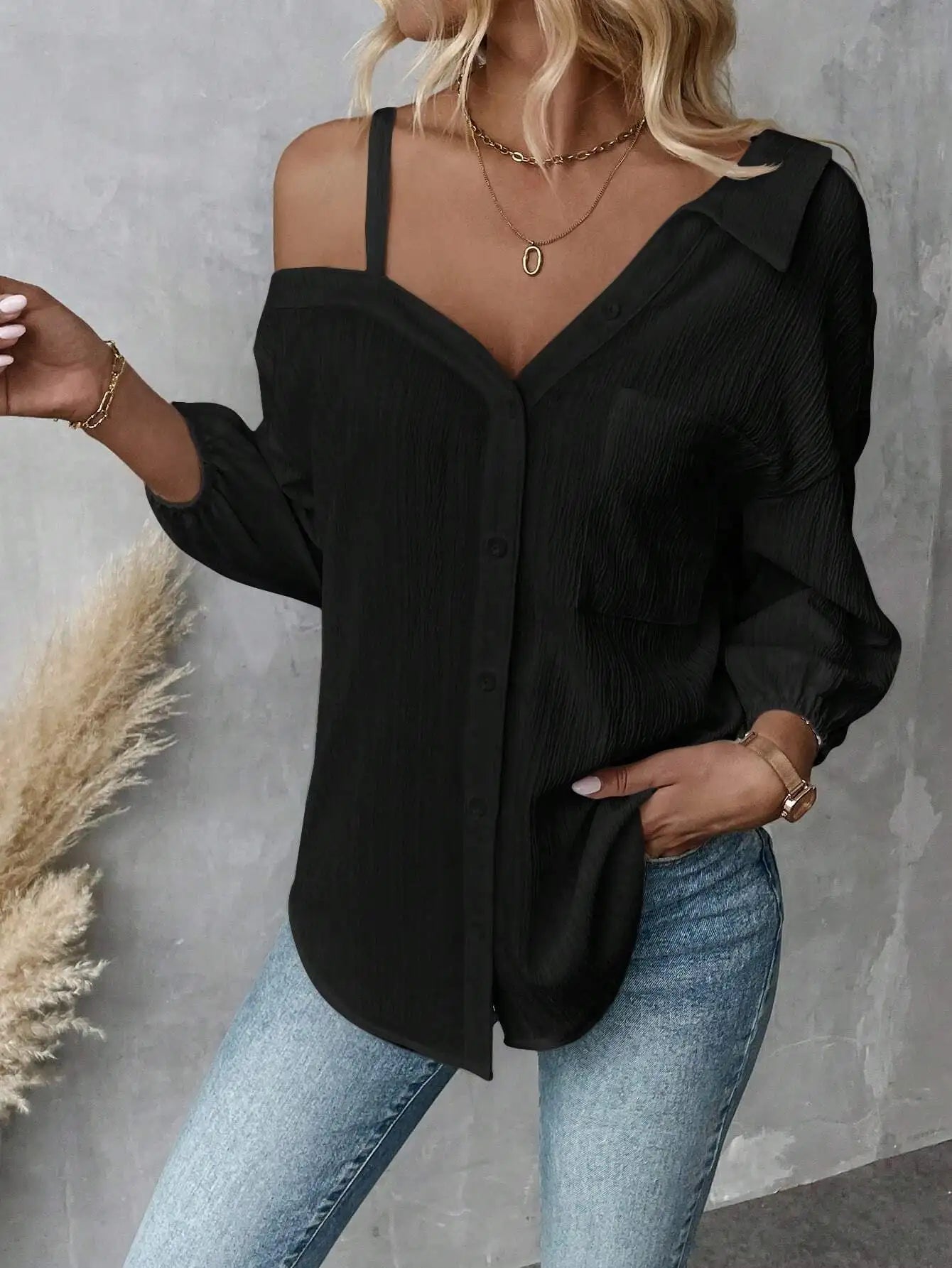 Cardigan Texture Casual Shirts For Women Clothes