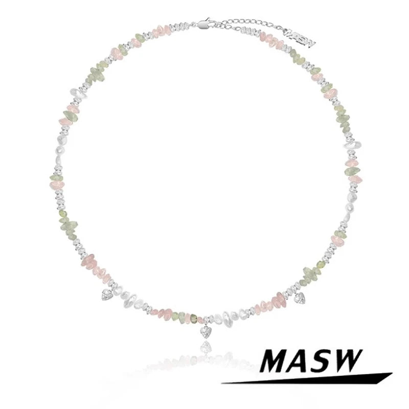MASW Original Design Elegant Temperament Irregular Beaded Necklace
