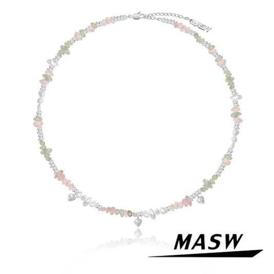 MASW Original Design Elegant Temperament Irregular Beaded Necklace