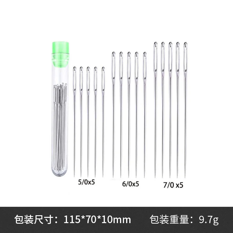 Large Eye Stitching Needles Sewing Needles Handmade Leather Needle Steel Yarn Knitting Needles Sewing Tool Set