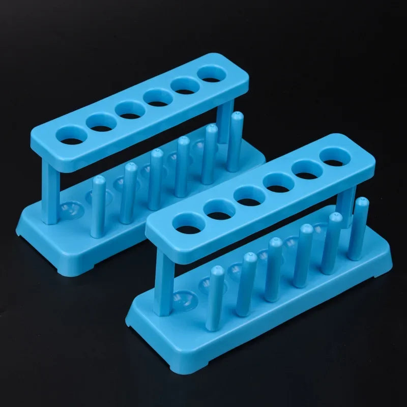 Lab School Supplies Red Plastic Test Tube Rack 6 Holes Holder Support